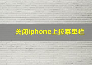 关闭iphone上拉菜单栏