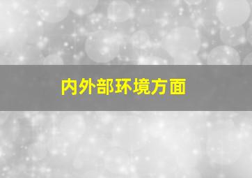 内外部环境方面