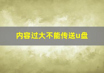 内容过大不能传送u盘