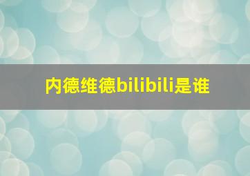 内德维德bilibili是谁