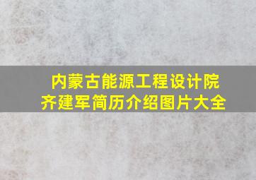 内蒙古能源工程设计院齐建军简历介绍图片大全