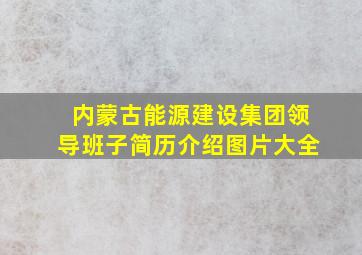 内蒙古能源建设集团领导班子简历介绍图片大全