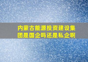 内蒙古能源投资建设集团是国企吗还是私企啊