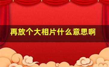 再放个大相片什么意思啊