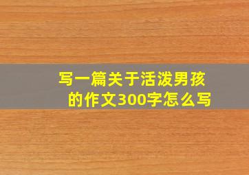 写一篇关于活泼男孩的作文300字怎么写