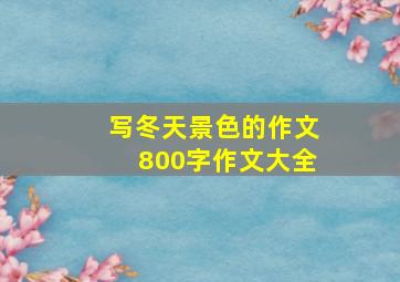 写冬天景色的作文800字作文大全