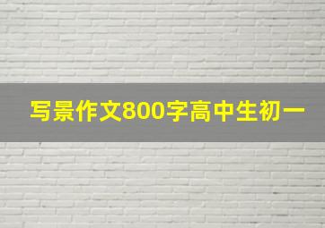 写景作文800字高中生初一