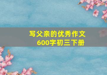 写父亲的优秀作文600字初三下册