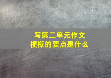 写第二单元作文梗概的要点是什么