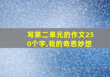 写第二单元的作文250个字,我的奇思妙想