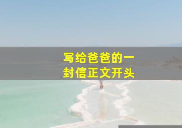 写给爸爸的一封信正文开头