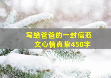 写给爸爸的一封信范文心情真挚450字