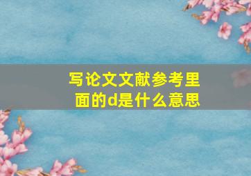 写论文文献参考里面的d是什么意思