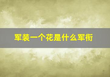 军装一个花是什么军衔