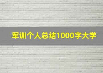 军训个人总结1000字大学