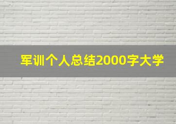 军训个人总结2000字大学