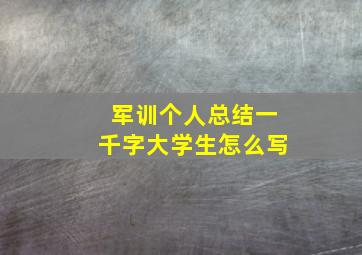 军训个人总结一千字大学生怎么写