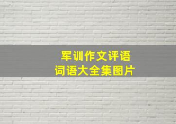 军训作文评语词语大全集图片