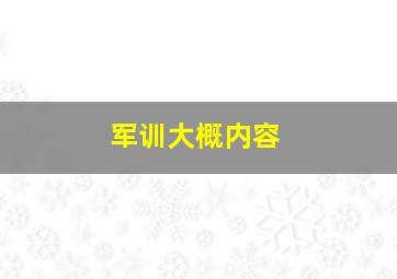 军训大概内容