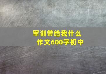 军训带给我什么作文600字初中