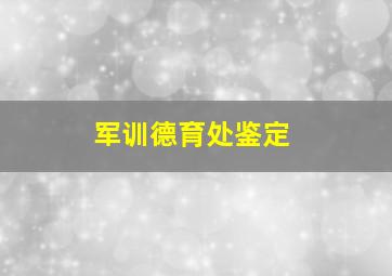 军训德育处鉴定