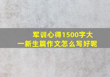 军训心得1500字大一新生篇作文怎么写好呢