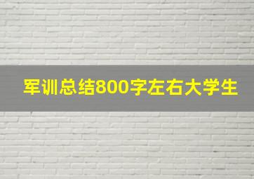 军训总结800字左右大学生