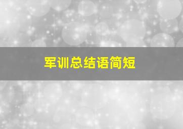 军训总结语简短