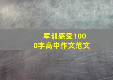 军训感受1000字高中作文范文