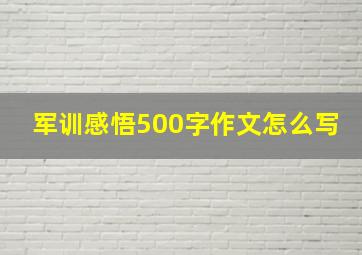 军训感悟500字作文怎么写