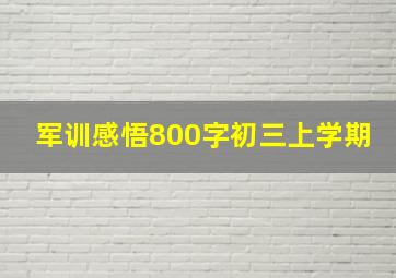 军训感悟800字初三上学期