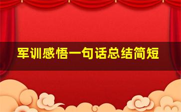 军训感悟一句话总结简短