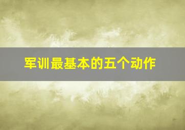 军训最基本的五个动作