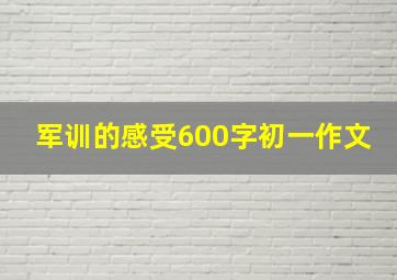 军训的感受600字初一作文