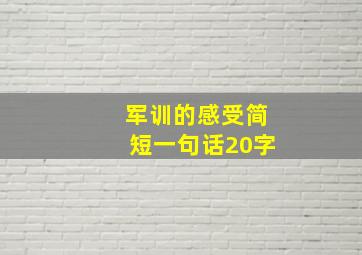 军训的感受简短一句话20字