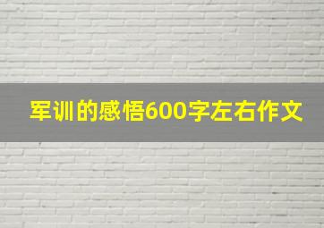 军训的感悟600字左右作文