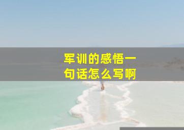 军训的感悟一句话怎么写啊