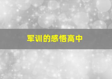 军训的感悟高中