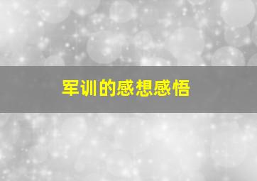 军训的感想感悟