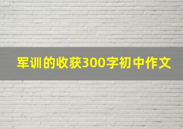 军训的收获300字初中作文