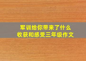 军训给你带来了什么收获和感受三年级作文