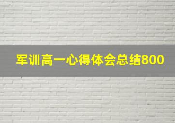 军训高一心得体会总结800