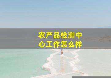 农产品检测中心工作怎么样