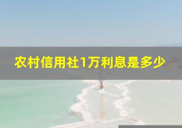 农村信用社1万利息是多少