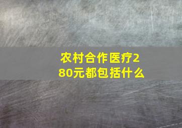 农村合作医疗280元都包括什么