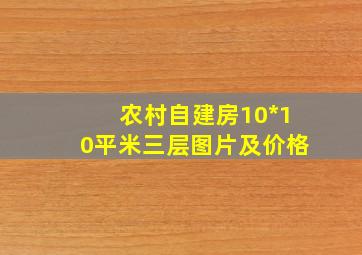 农村自建房10*10平米三层图片及价格