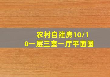 农村自建房10/10一层三室一厅平面图