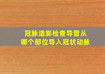 冠脉造影检查导管从哪个部位导入冠状动脉