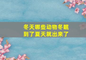 冬天哪些动物冬眠到了夏天就出来了