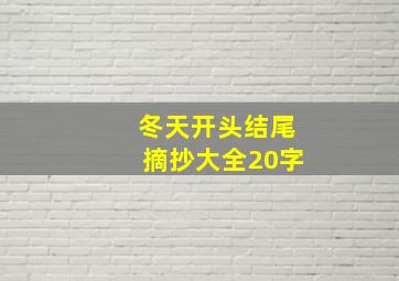 冬天开头结尾摘抄大全20字